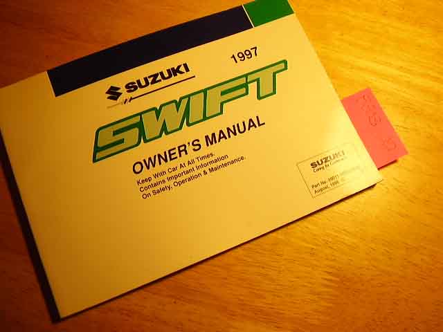 1997 Suzuki Swift Owners Manual