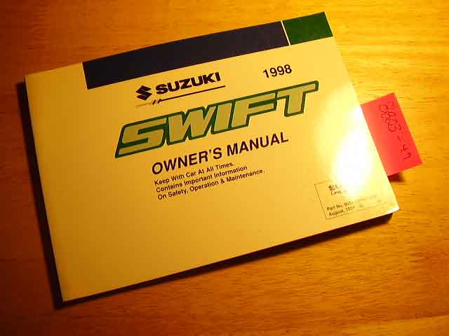 1998 Suzuki Swift Owners Manual